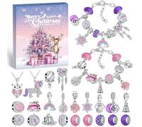 Hymarvo Calendrier de l'Avent 2026 Enfant Fille, Calendrier de l'avent Bijoux 6 7 8 9 10 11 12 13 14 Ans, Calendrier de Noël Bracelet Collier Fabrication Bijoux Enfants Fille Ado Cadeaux de Noël