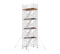 HYMER Échafaudage roulant avec escaliers intérieurs et stabilisateurs, hauteur de portée 10,40 m Hymer Quantité:1