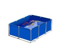Hynbdes Bassin à Poissons Hors Sol, Conteneur De Stockage d'eau en PVC, Piscine Bassin avec Robinet de Vidange, pour Aquarium, réservoir de Stockage, Bleu 2×1.5×0.9m