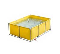 Hynbdes Bassin à Poissons Hors Sol, Conteneur De Stockage d'eau en PVC, Piscine Bassin avec Robinet de Vidange, pour Aquarium, réservoir de Stockage, Jaune 3×3×0.6m