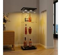 HYNHXBP Vitrine en Verre pour Collection, Armoire de Collection Moderne à 3 Couches avec 1 Porte, Meuble Vitrine Verre avec LED, pour Chambre, Salon, 42x36x125cm, Nori + Lumière