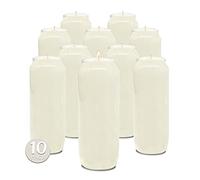 Hyoola Pack 10 Bougies Votives Brûlant 9 Jours - Lot Bougies Religion de 18 cm pour Célébrations Religieuses, Anniversaires, Situations Urgentes - Lot de Bougies Prières Cire Végétale Pot Plastique