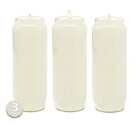 Hyoola Pack 3 Bougies Votives Brûlant 9 Jours - Lot Bougies Religion de 18 cm pour Célébrations Religieuses, Anniversaires, Situations Urgentes - Lot de Bougies Prières Cire Végétale Pot Plastique