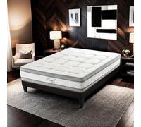 HYPSOM Matelas Mémoire de Forme Royal 5★ 140x190 cm 24 cm épaisseur 3 Couches de Mousse CertiPUR Confort Premium - Made in France