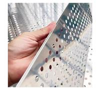 HYQOUKLR Tôle métallique perforée, Feuille perforée en Acier Inoxydable 304, 0,35 mm, Trou de 8 mm, Pas de 10 mm, Argent, Plusieurs Tailles(54x100cm)