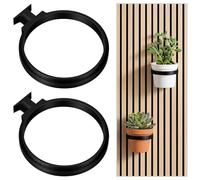Hysagtek Accessoires pour panneaux acoustiques - Lot de 2 supports de plantes pour panneaux acoustiques sans perçage - Support de pot de fleurs pour parois d'insonorisation - Noir - Pour plantes