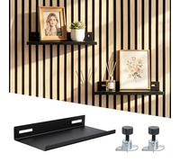 Hysagtek Lot de 1 panneau acoustique mural à lattes flottantes en métal sans perçage - 10 kg - Pour murs en bois de 13 à 15 mm - Pour salon, cuisine, chambre à coucher (10 x 30 cm)