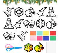 Hysagtek Lot de 12 autocollants de fenêtre de Noël - Décoration de fenêtre de Noël - Colorés - Pour Noël, le Nouvel An