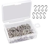 Hysagtek Lot de 200 Mini S Crochet 14 MM Long Connecteur en Forme de S Suspension Crochet Bricolage Artisanat Bijouterie Porte-clés et Animaux Domestiques Étiquettes de Nnoms, Acier Inoxydable