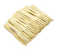 Hysagtek Lot de 400 fourchettes en bambou jetables à 2 dents pour fruits et cocktails Pour la maison et la restauration - 8,8 cm