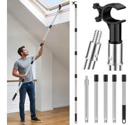 Hysagtek Ouvre-tringle de fenêtre - 1,9 m en acier inoxydable amélioré | Perche de toit pour fenêtres coulissantes verticales/horizontales, compatible avec les fenêtres de toit Velux GGL et GGU