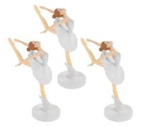HYTROVE 3pièces Décor de Danseuse de Ballet Figurines Miniatures de Fille Dansante Blanches Décorations Gâteau Anniversaire Princesse et Mariage Ornement Élégant pour Cupcakes et Desserts