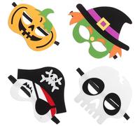 HYTROVE 4 Pièces Masque de Performance en Feutre pour Halloween, Masque Intégral Yeux, Décoration Pratique et Accessoire Amusant pour Soirée à Thème