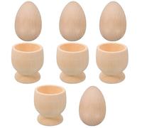 HYTROVE 4ensembles Set de Porte-œufs Bois Naturel pour DIY et Décoration de Pâques Supports à Œufs Multiples Non Peints pour Activités Artistiques et Présentoirs de Cuisine