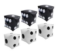 HYTROVE 6 Ballons Dés en Aluminium à Motifs, Décoration de Fête Charmante pour Intérieur et Extérieur, Fond Photo et Accessoires de Jeu, Pack de 6 Cubes