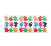 HYTROVE Autocollants muraux empreintes de mains 27pcs papier, décorations sol imperméables et sans résidus pour salle de classe maternelle et chambre d’enfants