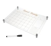 HYTROVE Calendrier Effaçable à Sec Tableau Blanc en Acrylique Transparent Simple Design pour Message et Dessin, Planche Réutilisable Pratique pour Bureau et Maison