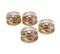 HYTROVE Capuchons de Boutons de Guitare Électrique Dorés en Plastique, Forme Ronde Tête de Mort, Lot de 4 Set de Set, Remplacement Facile pour Contrôle du Volume et Tonalité