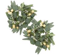 HYTROVE Couronne Artificielle Forme Ronde Esthétique en Fleurs de Soie Anneau pour Bougie, Décoration de Table Élégante Cuisine et Ambiance Festive