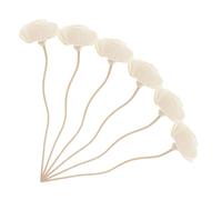 HYTROVE Ensemble de 6 Bâtonnets Diffuseurs en Rotin Beige Fleurs Délicates pour Diffuseur de Parfum D'intérieur, Absorbant Les Huiles Essentielles, Salon Cuisine