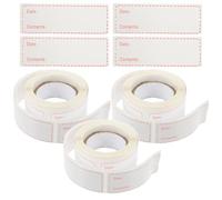 HYTROVE Étiquettes Autocollantes Alimentaires Rouges en Papier Couché, Amovibles et Résistantes Décoloration, Lot de 3 Rouleaux Cuisine Maison et Restaurant