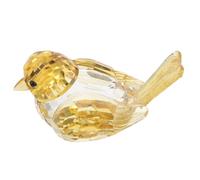 HYTROVE Figurine D'oiseau au Design Cartoon Unique Jaune Reflets Arc-en-Ciel en Cristal et Détails Réalistes Décoration de Bureau Moderne et Ornement de Table