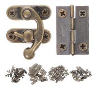 HYTROVE Loquet à Boucle Vintage en Fer pour Boîtes à Bijoux, Charnières Pliantes Rétro, Set de 1 Lot, Remplacement Matériel, Design Antique Chic pour Coffrets