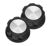HYTROVE Lot de 2 Boutons de Minuterie en Abs, Bouton de Cuisinière Noir, Perilla de Commande pour Friteuse à Air et Four, Usage la Cuisine Familiale et Barbecue