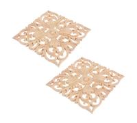 HYTROVE Lot de 2 Pièces D'appliques en Bois Beige Sculpté, Décoration de Meuble en Bois Fine Finition, pour Présent de Pendaison de Crémaillère