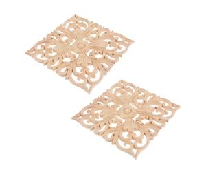 HYTROVE Lot de 2 Pièces D'appliques en Bois Beige Sculpté, Décoration de Meuble en Bois Fine Finition, pour Présent de Pendaison de Crémaillère