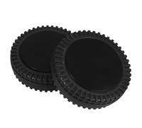 HYTROVE Lot de 2 Roues de Barbecue Noires de 15 Cm avec Capuchon, Résistantes la Chaleur en Hdpe, Faciles à Monter pour Chariot de Barbecue à Gaz