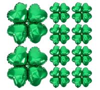HYTROVE Lot de 50 Ballons en Aluminium Vert Forme Cœur et Trèfle à Quatre Feuilles pour Décoration de Mariage et Festival, Réutilisables et Sûrs