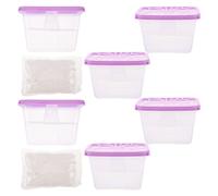 HYTROVE Lot de 6 Boîtes Absorbeur D'humidité en Plastique Réutilisables avec Recharge, Déshumidification pour Vêtements, pour Usage Intérieur et Maison