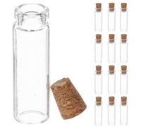 HYTROVE Mini Bouteilles en Verre 2 ML Design Compact et Résistant à L'humidité Lot de 100 avec Bouchons en Bois pour pour et Décorations Romantiques