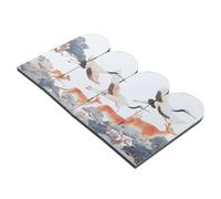 HYTROVE Paravent Pliant en Acrylique Effet Miroir de Blanche, 4 Panneaux Précis, Décoration Traditionnelle Chinoise pour Bureau et Table, Design Élégant et Vintage