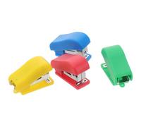 HYTROVE Set de 4 Mini Agrafeuses Manuelles en Plastique Portables, Légères Design Unique pour Bureau et Décoration de Bureau, pour Garçon et Filles Couleur Aléatoire