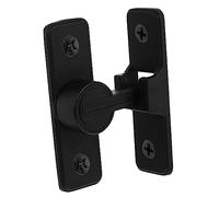 HYTROVE Verrou de Sécurité de Porte à Bascule 90° en Alliage de Zinc, Finition Brossée Noire, Serrure sans Perçage pour Porte Intérieure et Portail, Installation Adhésive, Usage