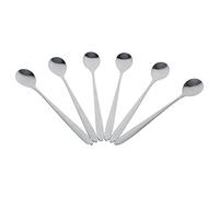 Hyuduo 6 Pièces Cuillères en Acier Inoxydable Cuillère à café Cuillère à Latte à Expresso Longue Poignée Polie pour café Crème Glacée Dessert Soupe en Remuant