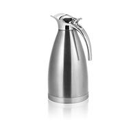 Hyuduo Cafetière en Acier Inoxydable Jug Bouillotte 2L 1,5L Isolée Sous Vide Double Paroi Bouton Poussoir à une Main avec Poignée en Alliage de Zinc (Manche en plastique de type A couleur naturelle)