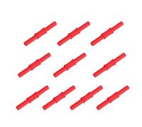Hyuduo Coupleur Banane 10PCS 4mm Femelle à Femelle Adaptateur d'Extension de Fiche Banane PVC Laiton Connecteur Isolé 30Vac 60Vdc 19A pour RV Camion Soudage Solaire (Rouge)