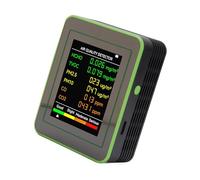 Hyuduo Détecteur de qualité de l'air, Moniteur Portable CO2 TVOC PM2,5 PM10 avec écran LCD, Idéal pour les Tests de qualité de l'air à la Maison et au Bureau (noir et vert)