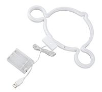 Hyuduo Enseignes Lumineuses LED au Néon, Applique Murale Néon en PVC ABS avec USB ou alimenté par Batterie, 3 Couleurs Commutables Rose Jaune Blanc, pour Chambre à Coucher, Chambre d'enfant,