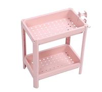 Hyuduo Étagère de Rangement au Sol de la Salle de Bain, Organisateur Multicouche en Plastique avec roulettes, Idéal pour Les Espaces étroits de la Salle de Bain et de la Cuisine (2 Niveaux)
