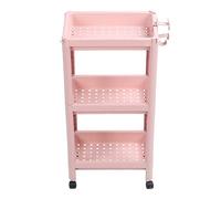 Hyuduo Étagère de Rangement au Sol de la Salle de Bain, Organisateur Multicouche en Plastique avec roulettes, Idéal pour Les Espaces étroits de la Salle de Bain et de la Cuisine (3 Couches (avec