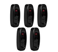 Hyuduo Interrupteur à Bascule Marche/arrêt en Ligne, AC 250V, 10a, avec Indicateur LED, pour Lampe de Table et de Bureau, Interrupteur à Câble (BLACK)