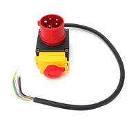 Hyuduo Interrupteur électromagnétique Industriel 5 Broches 3PH Bouton Poussoir Marche/arrêt, Interrupteur de sécurité pour Outil électrique D'arrêt D'urgence avec Indice de 8 A,