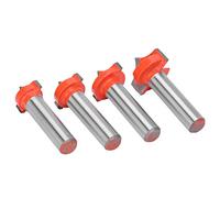 Hyuduo Jeu de Mèches de Toupie pour le Travail du Bois, Mèches de Toupie en Acier au Tungstène, Tige de 8 Mm, Ensemble de 4 Fraises à Graver pour Machines-outils à Bois et Machines à Graver