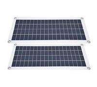 Hyuduo Kit de Panneau Solaire 2x10W avec Contrôleur de Charge 30A | Double sortie USB 5V, module photovoltaïque, connexion par clip de batterie portable, pour panne de camping-car, bateau,