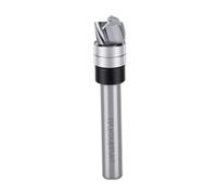 Hyuduo Mèche de Toupie Affleurante, Tige de 1/4 Po, Diamètre de Coupe de | Flûte Spirale en Carbure, Trois Cannelures pour une Coupe en Douceur, Convient aux Routeurs Portatifs, pour Bois Massif et