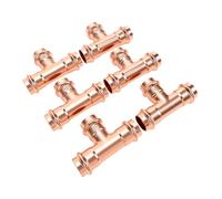 Hyuduo Raccord en T à Presse en Cuivre 3/4 Po sans Soudure Résistant à la | Connecteur en T en Cuivre Rouge pour Eau Potable, CVC, Air comprimé, Réparation de Valve de Douche, 300 PSI, 0-250°F